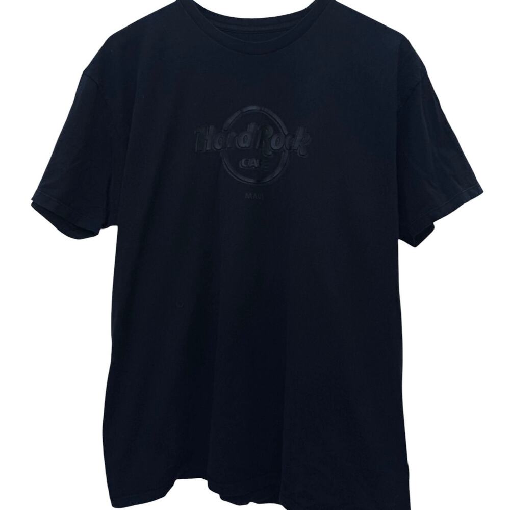Hard Rock Cafe Maui T Shirt Mens XL Black Tonal Logo Tee